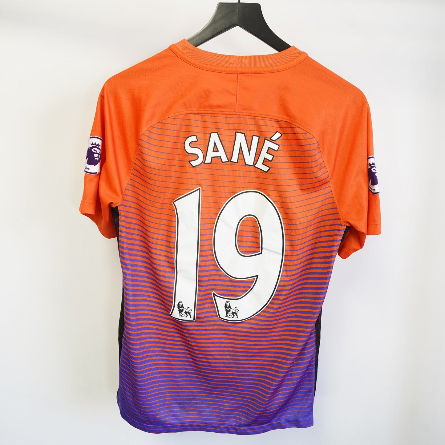 (S) Nike Manchester City 2016-17 Leroy Sané Third Jersey Men's S Orange Purple Retro