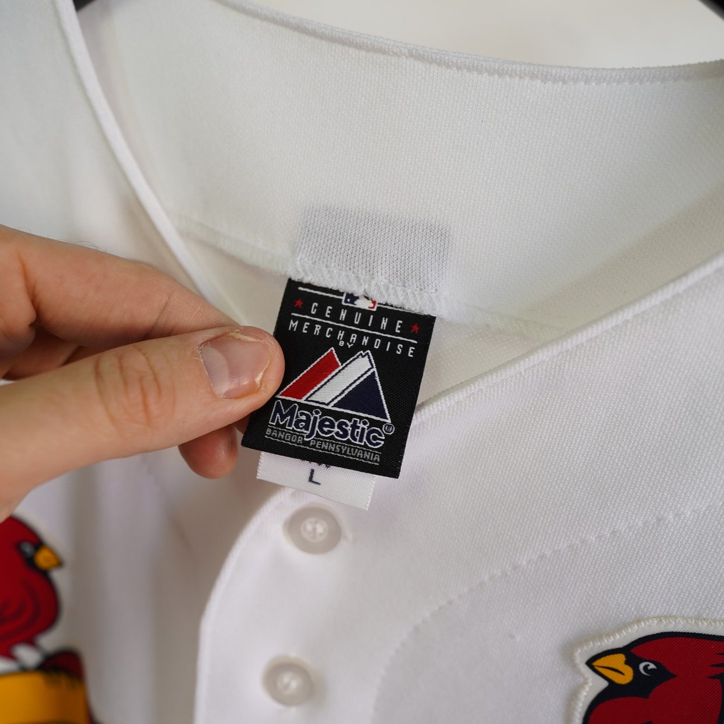 (L) Vintage St. Louis Cardinals Majestic Sewn 2011 World Series Jersey Men's L White