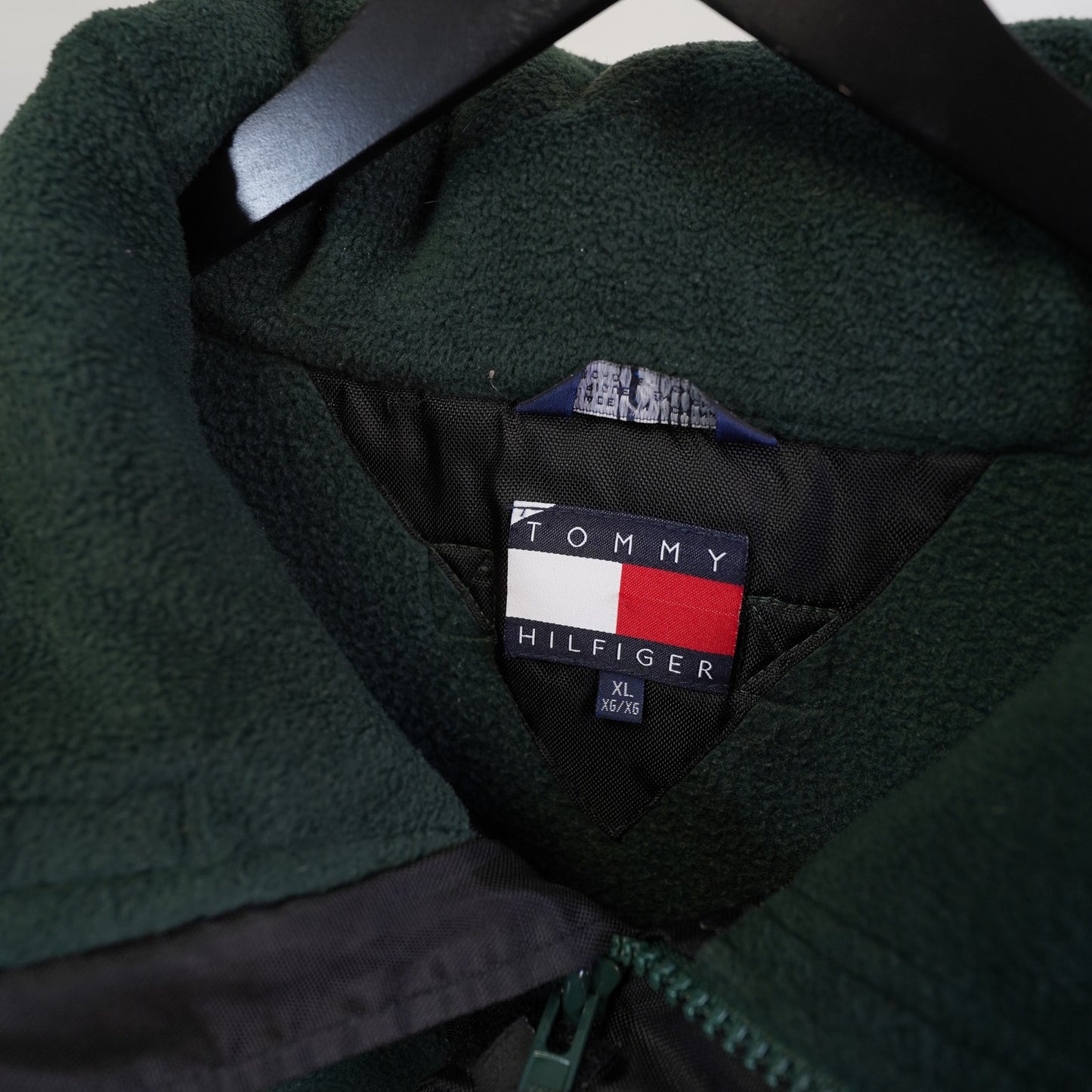 (XL) Vintage Tommy Hilfiger 90s Fleece 1/4 Zip Anorak Pullover Jacket Men's XL Green