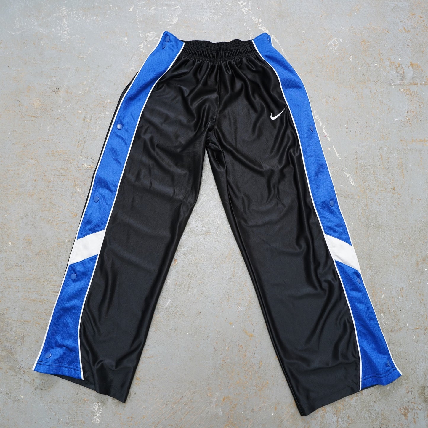 (Youth L) Nike Side Snap Track Pants Vintage Y2K Women's S Youth L Black Blue Retro 2000s