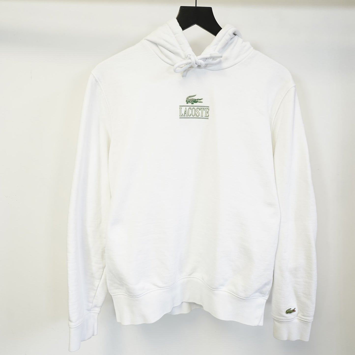 (M) Lacoste Alligator Essential White Jogger Hoodie Men's M White Preppy Casual