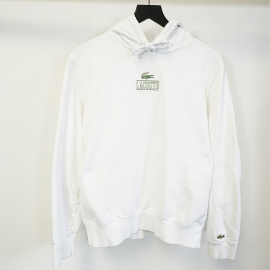 (M) Lacoste Alligator Essential White Jogger Hoodie Men's M White Preppy Casual