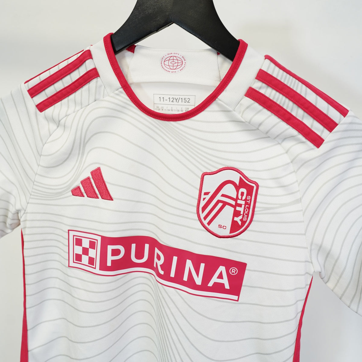 (Boys L 11-12) Adidas St. Louis City SC 2024 Away Soccer Jersey Youth L Boys 11-12 White Pink