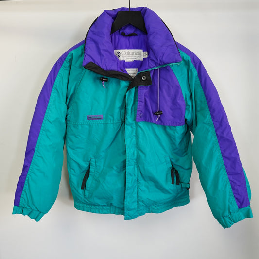 (Kids L) Vintage 90s Columbia Aqua Puffer Jacket Kids L 14/16 Radial Sleeve Purple Ski