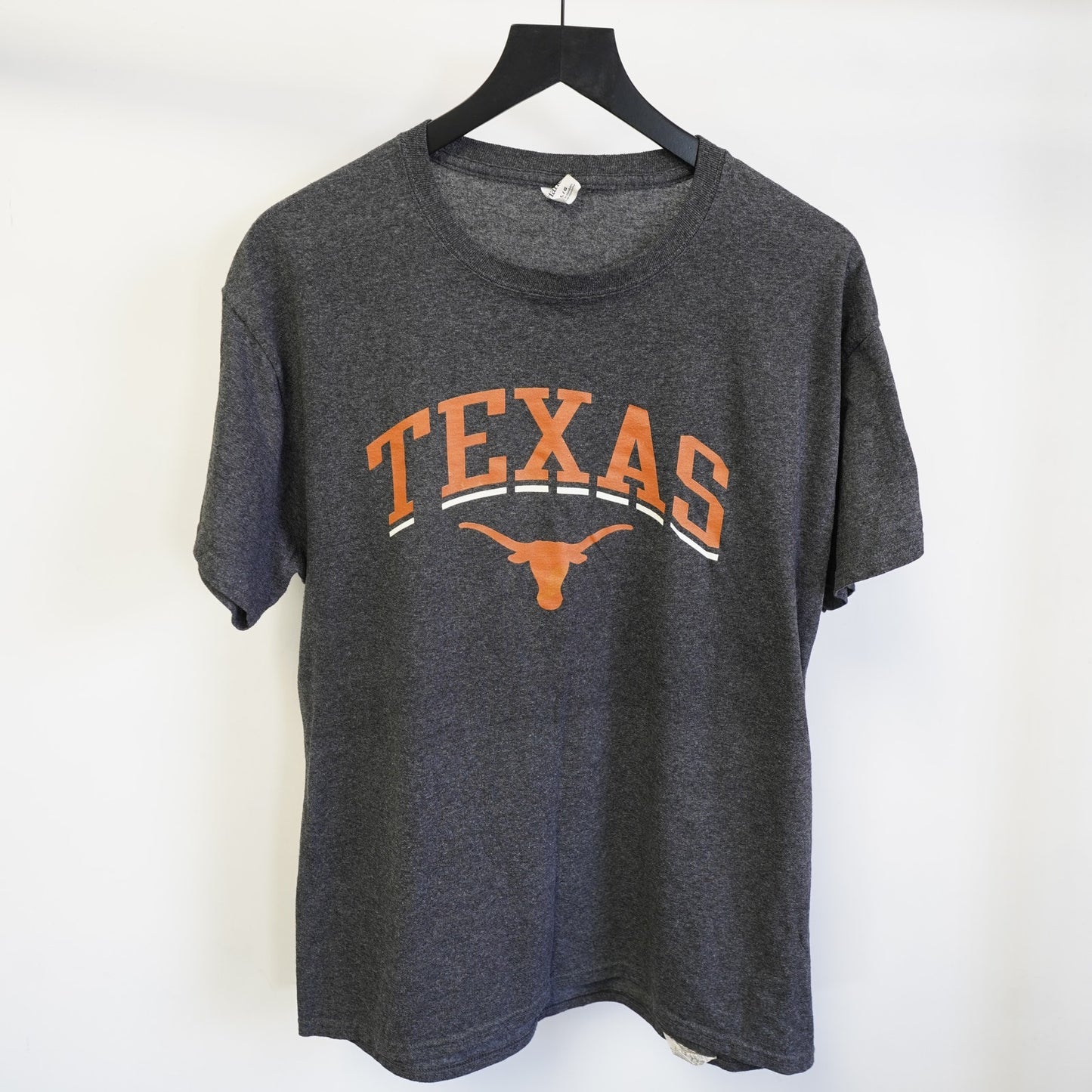 (L) University of Texas Longhorns T-Shirt Unisex Large Gray Burnt Orange Bevo UT