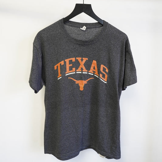 (L) University of Texas Longhorns T-Shirt Unisex Large Gray Burnt Orange Bevo UT