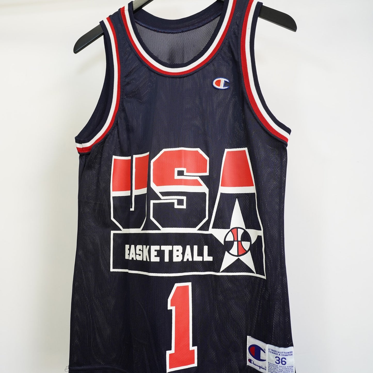 (S) Vintage Penny Hardaway Champion USA Basketball Jersey Men's S 36 Blue Olympic