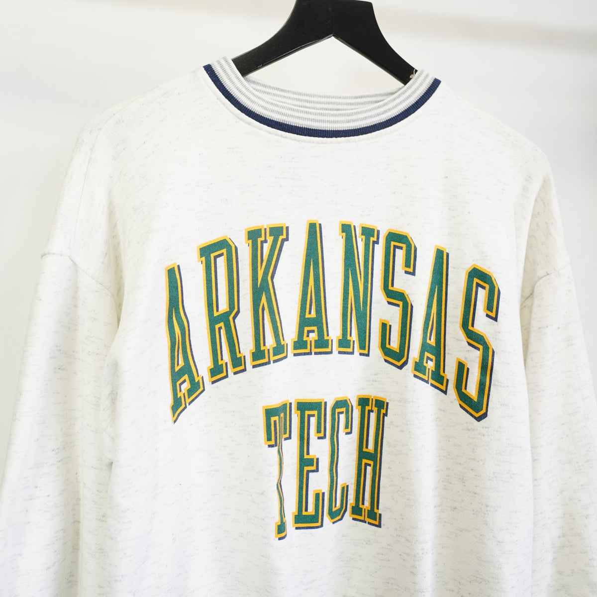 (M) Vintage Arkansas Tech 90s Sweatshirt Men's M Heather Gray White Arch Pullover