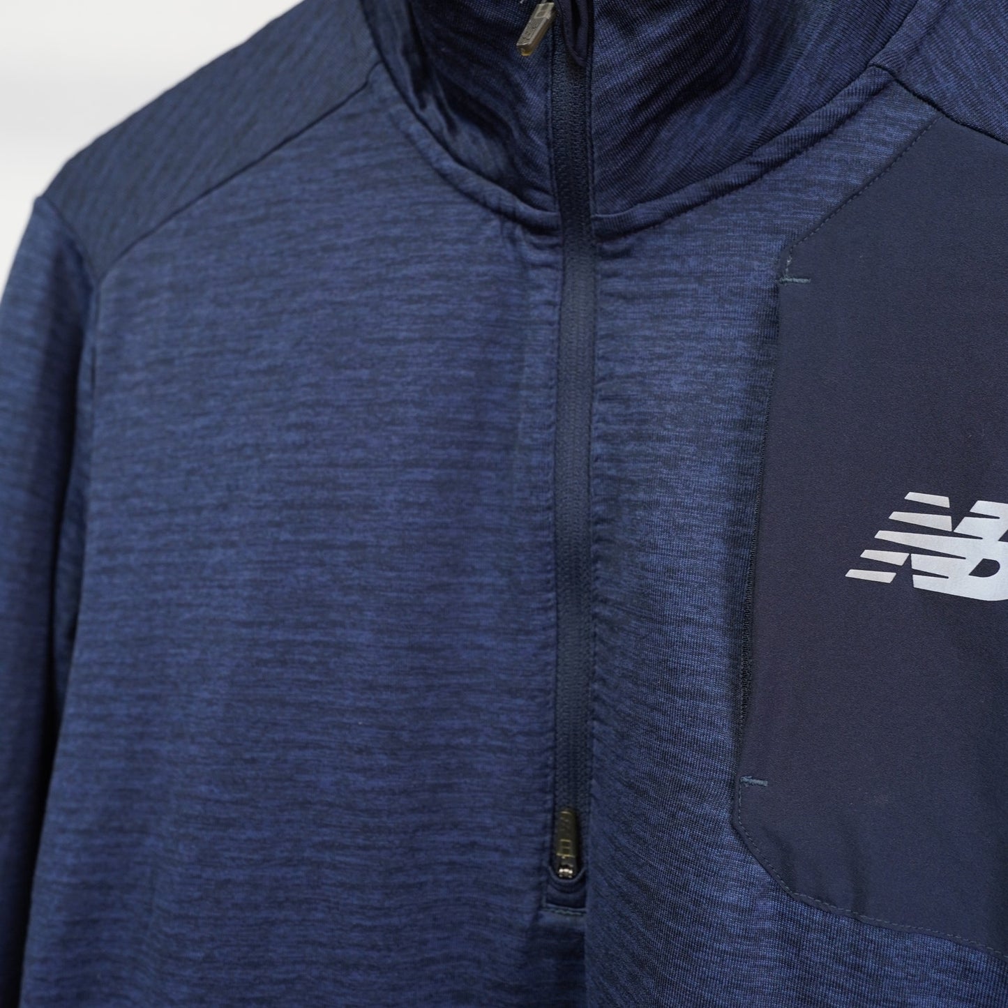 (M) New Balance Heat Grid Half Zip Pullover Running Jacket Men's M Navy Blue