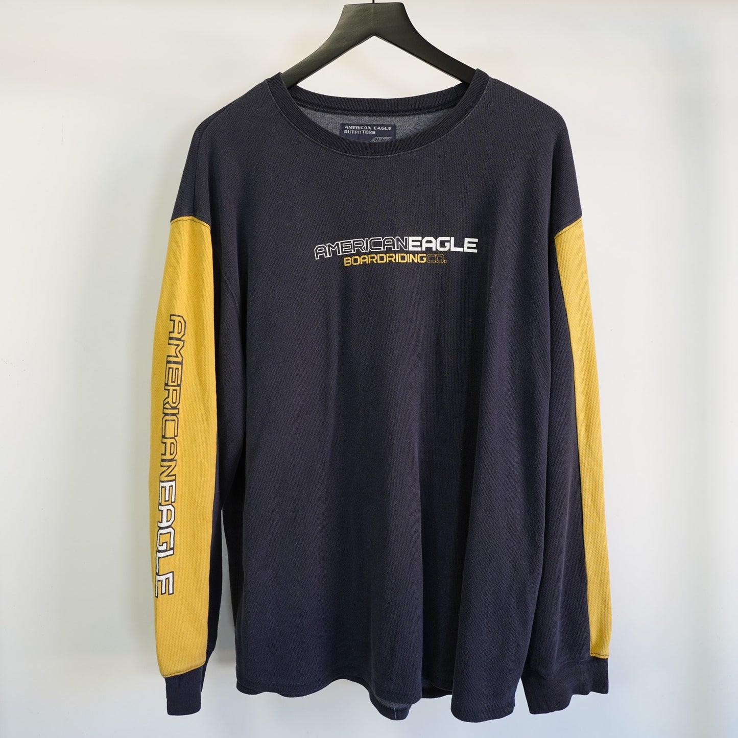 Vintage Y2K American Eagle Longsleeve T-Shirt Men's XL 2000s Two Tone Blue