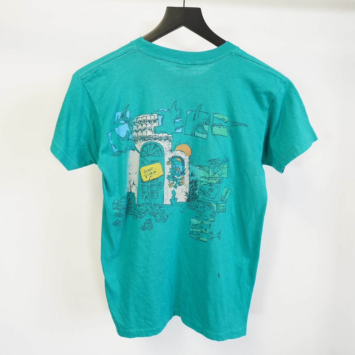 (XS) Vintage Ocean Pacific Surf & Skate T-Shirt Men's XS Youth XL Aqua Single Stitch