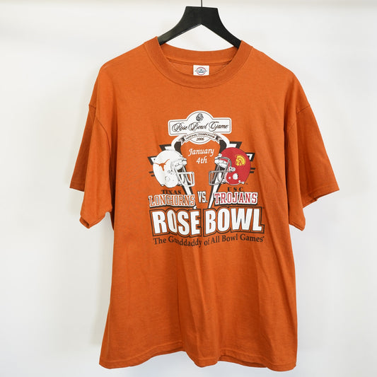 (L) Vintage Texas Longhorns UT National Champions 2005 Rose Bowl Men's L Orange