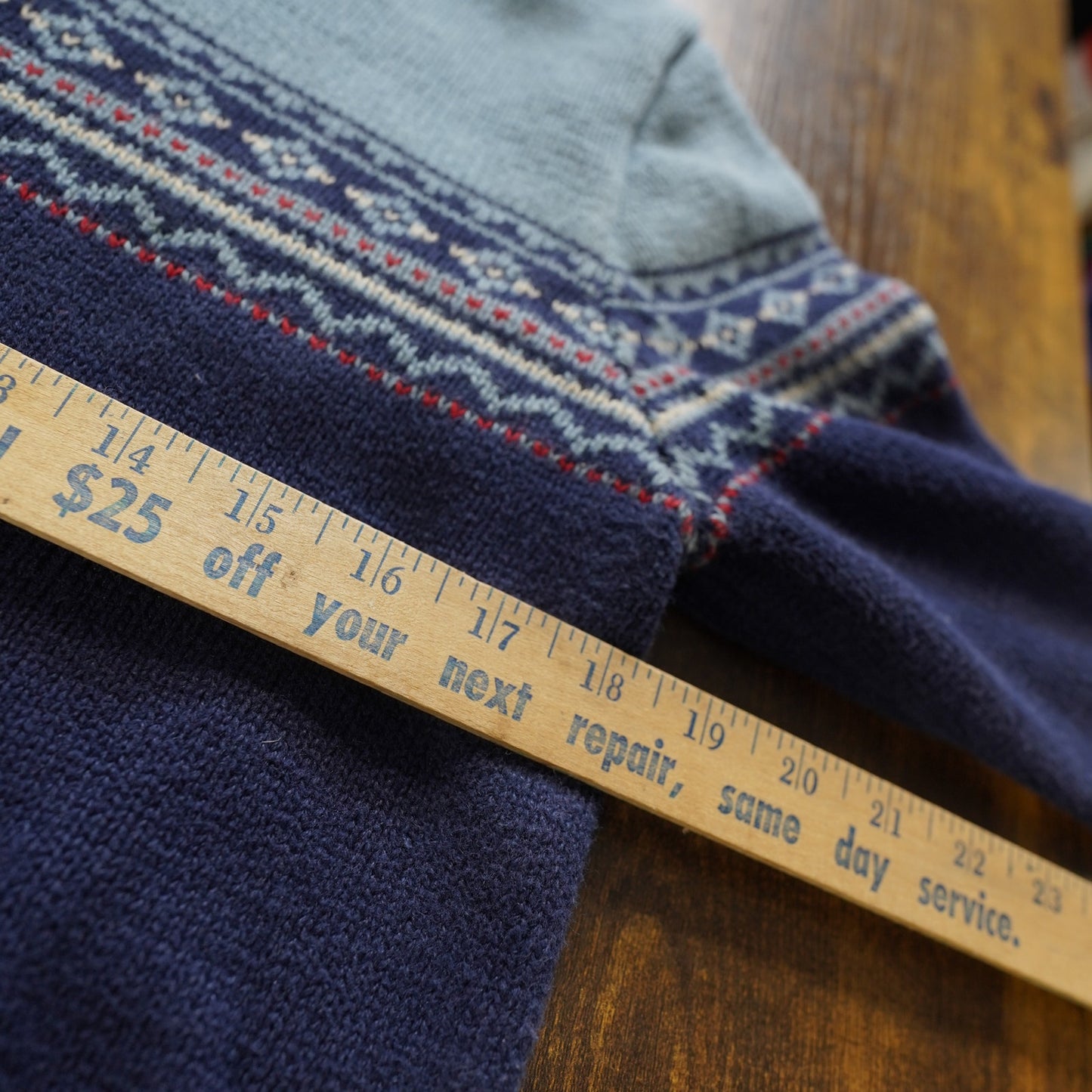(Women's M) Vintage Abercrombie & Fitch 90s Knit Sweater Blue Utility Cottage