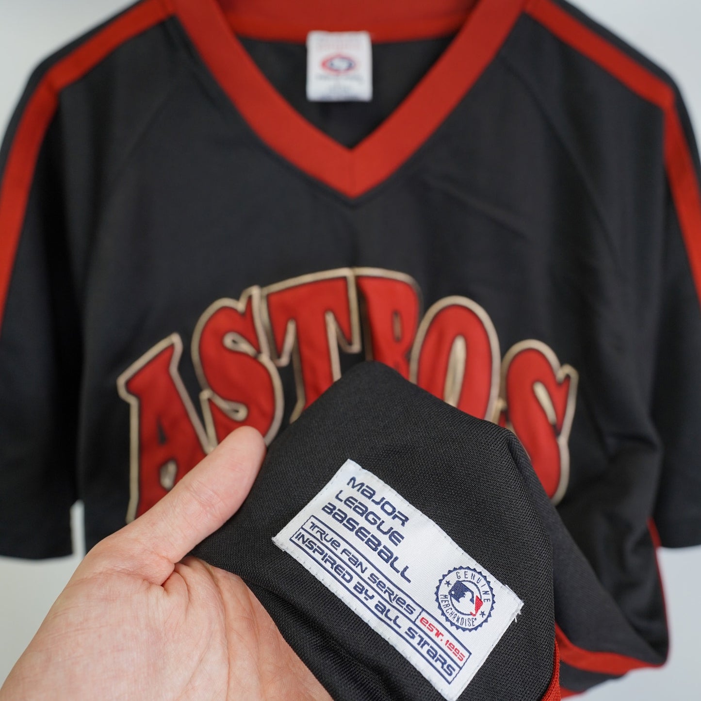 (L) Vintage 2000s Houston Astros Embroidered True Fan Jersey Men's L Black Y2K MLB