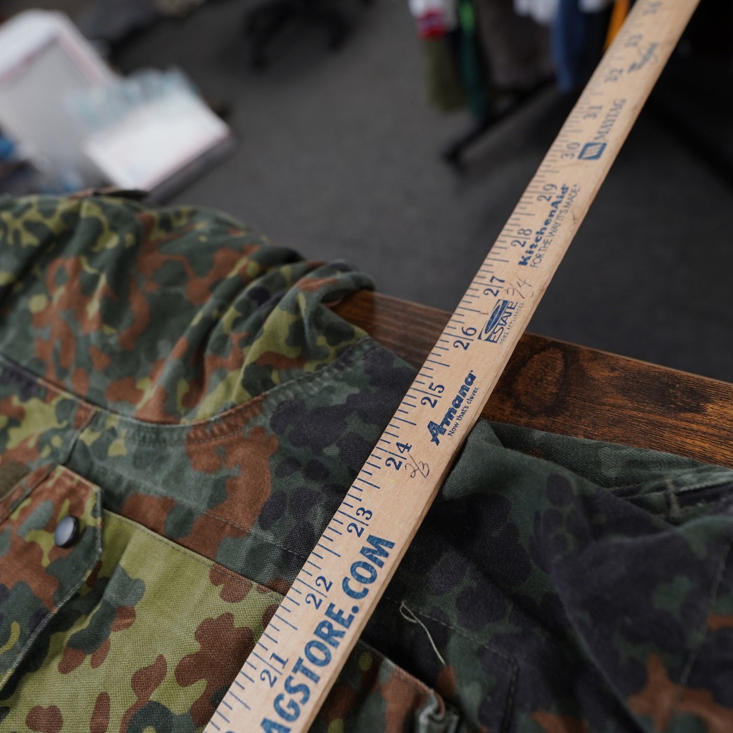 Vintage German Bundeswehr Flecktarn Camo Military Parka Jacket Mens XL Tall Hood