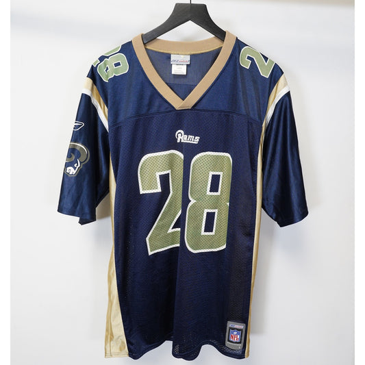 (L) Marshall Faulk Vintage St. Louis Rams Reebok Football Jersey Men's L Blue Gold