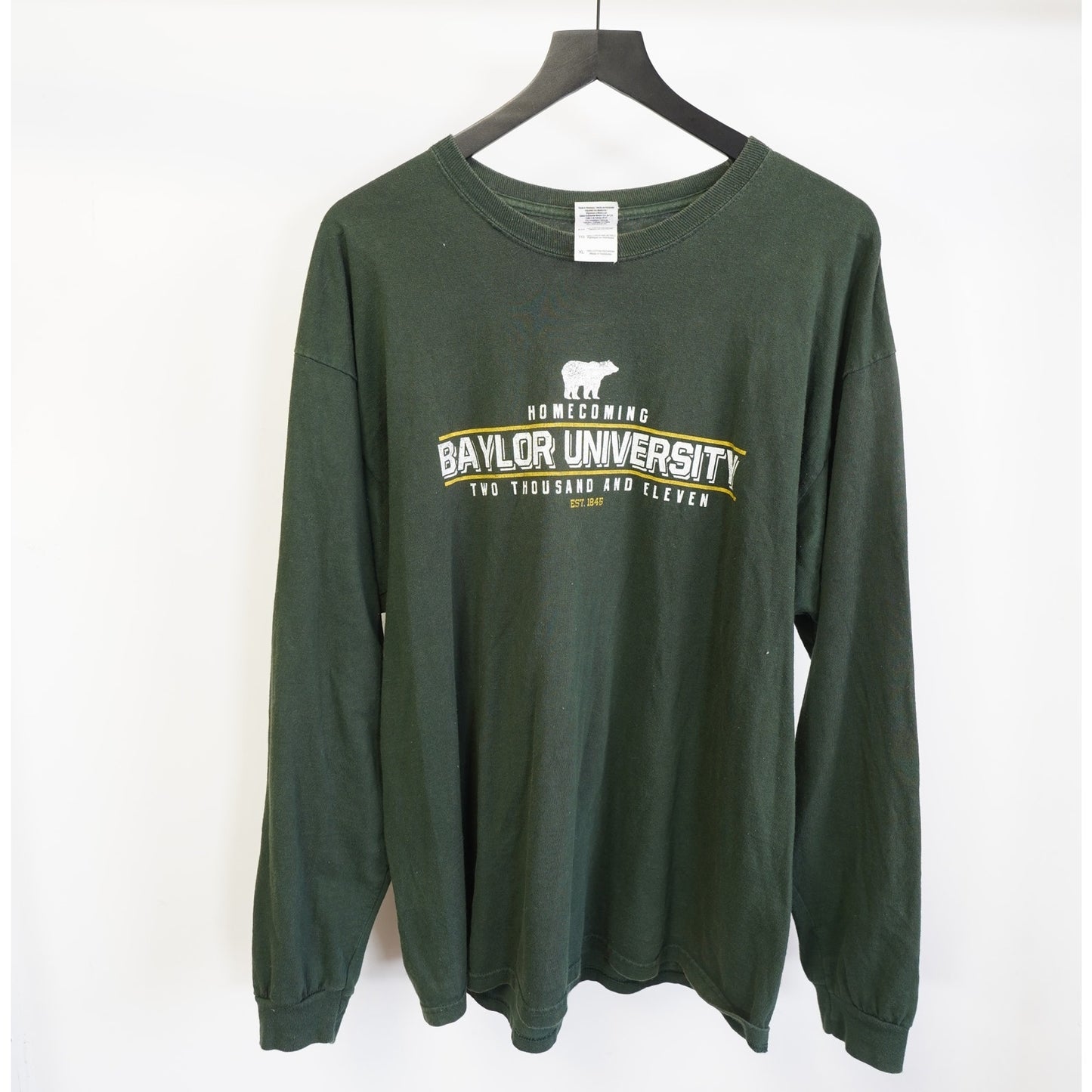 (XL) Baylor University Bears Homecoming Longsleeve T-Shirt Men's XL Green Yellow