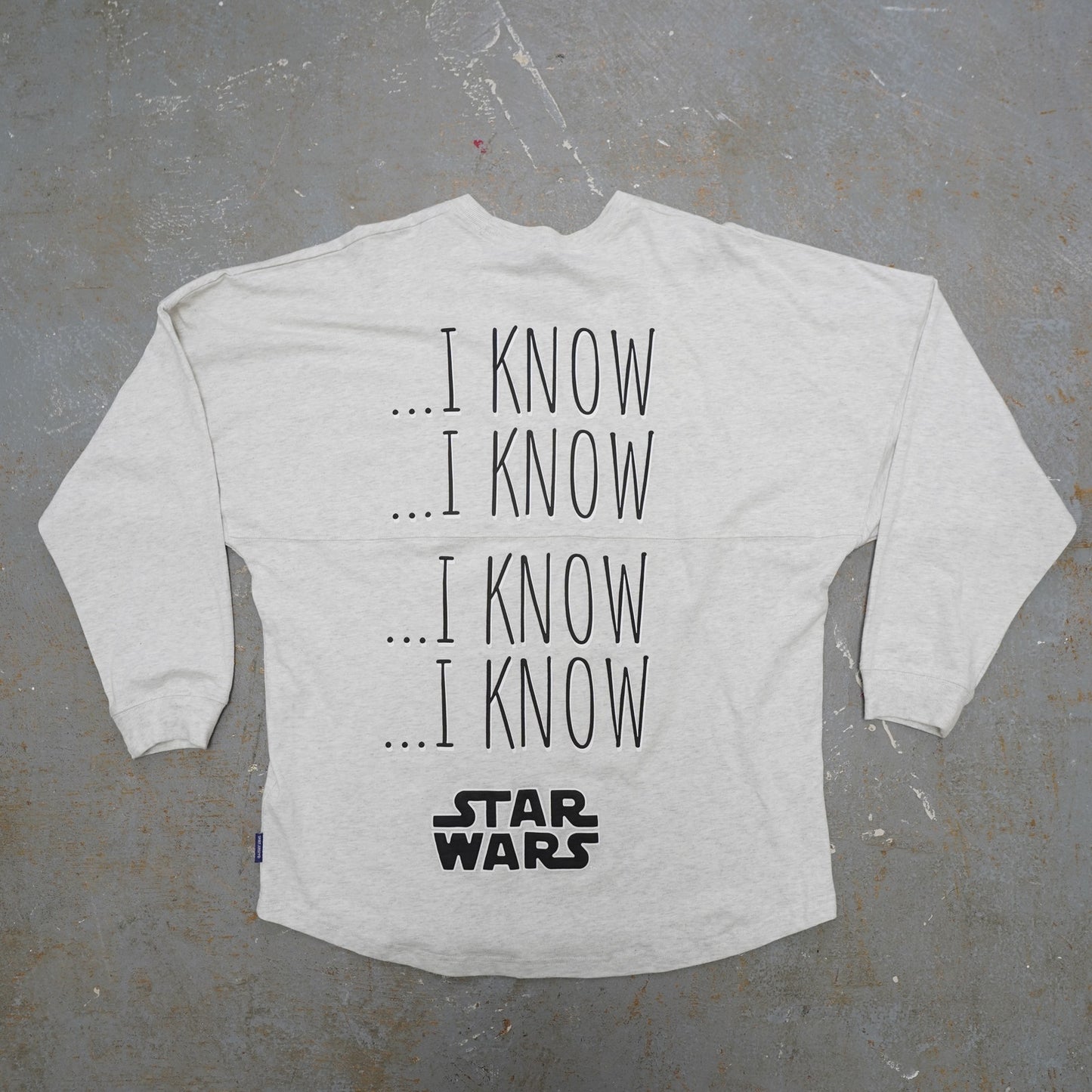 (L) Disney Parks Star Wars "I Know" Spirit Jersey Unisex L Gray Millennium Falcon
