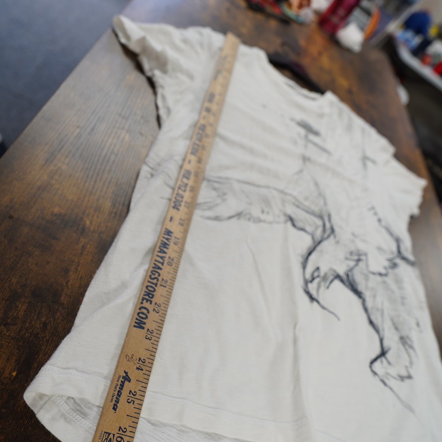 (M) Vintage Fit Y2K American Eagle Sketch Graphic T-Shirt Men's M White 2000s