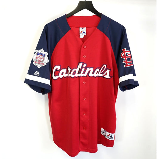 (XL) Vintage St. Louis Cardinals Majestic Script Sewn Baseball Jersey Men's XL Red
