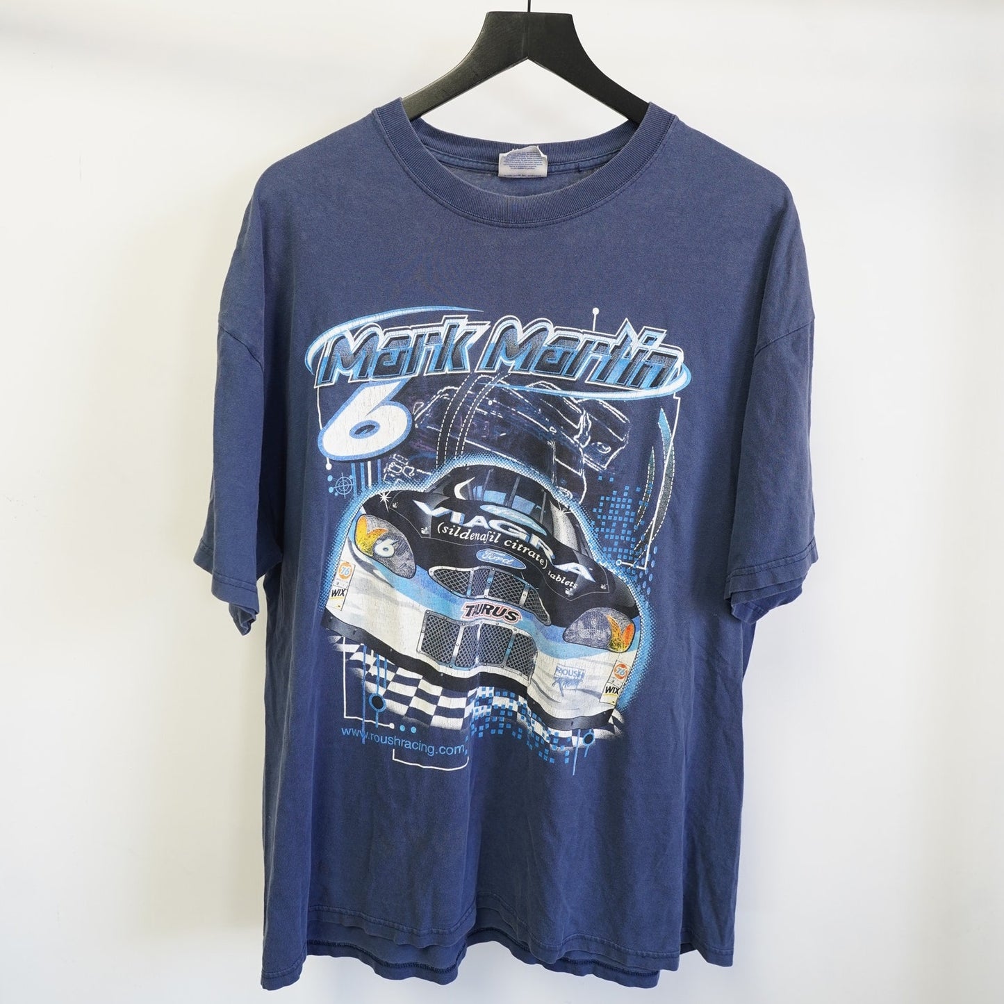 (XXL) Vintage Nascar Mark Martin Viagra Racing T-Shirt Men's 2XL Blue All Over Print
