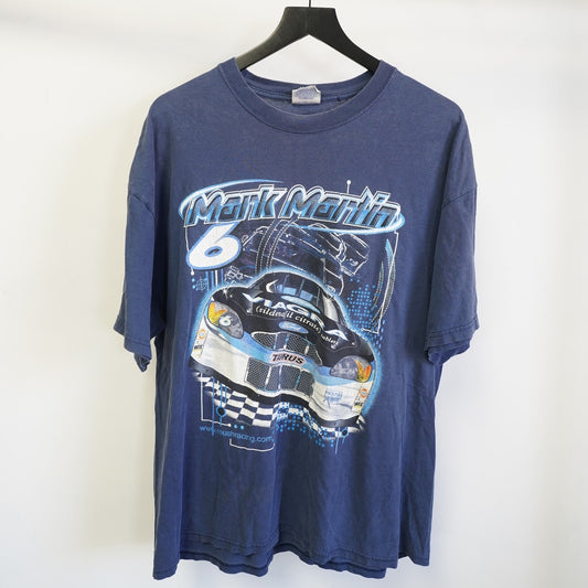 (XXL) Vintage Nascar Mark Martin Viagra Racing T-Shirt Men's 2XL Blue All Over Print