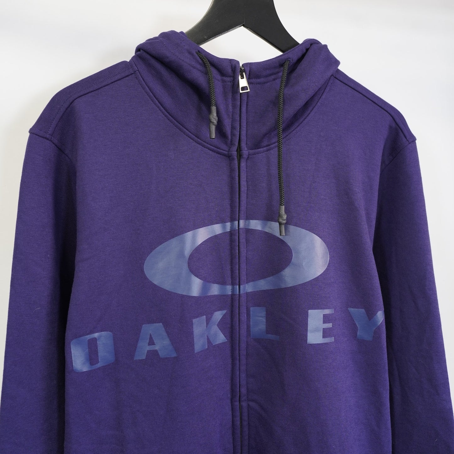 (XL) Oakley Bark FZ 2.0 Logo Full Zip Hoodie Navy Blue Y2K 2000s Tech