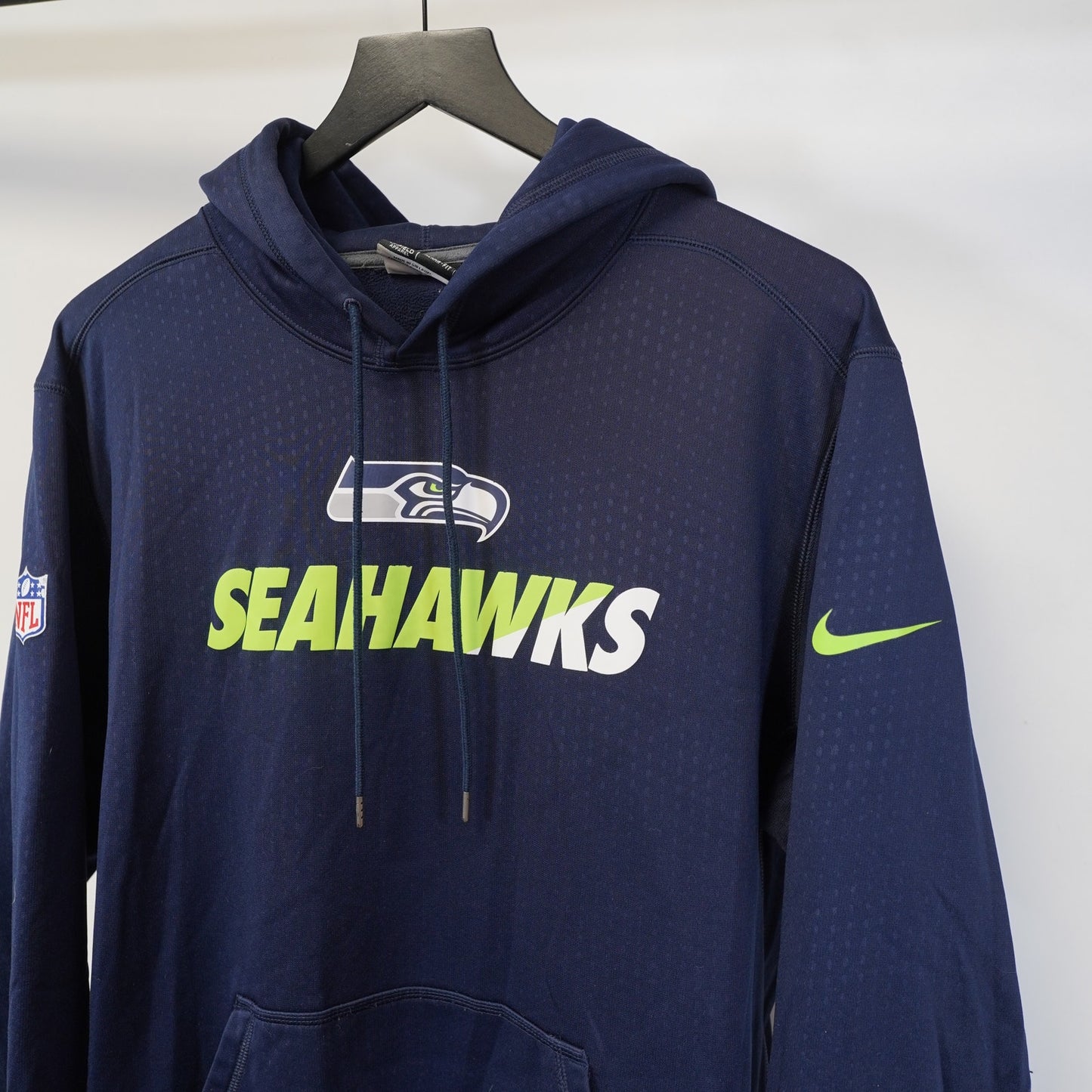 (L) Seattle Seahawks Nike Therma-Fit Hoodie Men's L Navy Blue NFL Football Tech