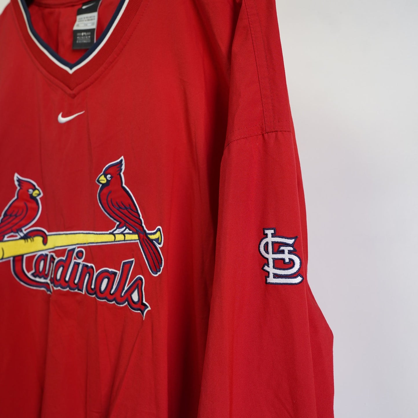(XXL) Vtg St. Louis Cardinals Nike Center Swoosh Pullover Windbreaker Red