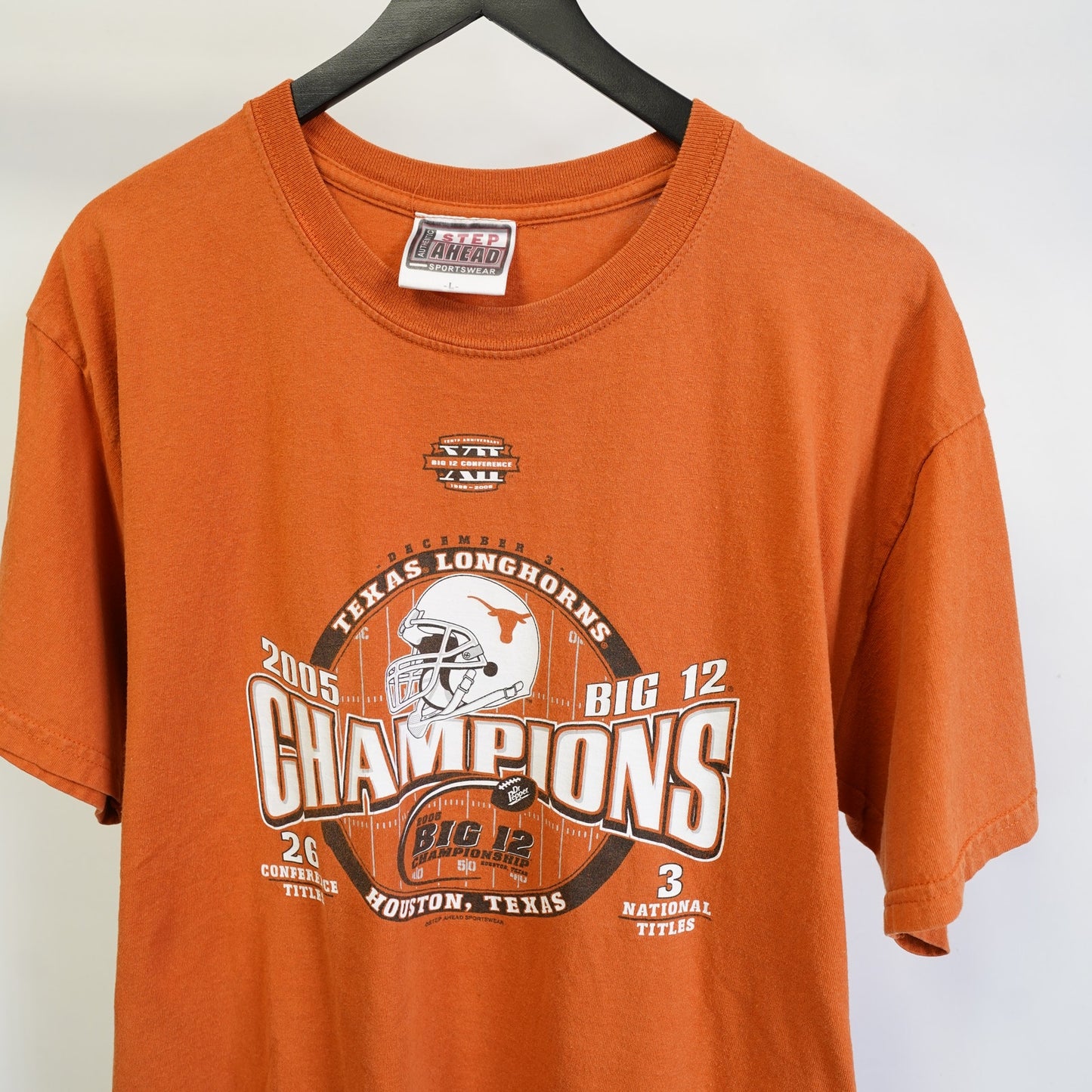 (L) Vintage University of Texas Longhorns National Champs T-Shirt Men's L Y2K Orange