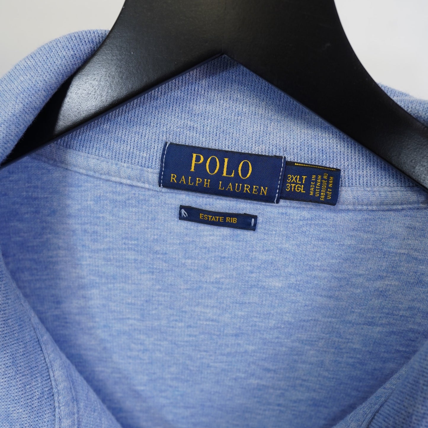 (3XLT) Polo Ralph Lauren Estate Rib Size 3XLT Light Blue 1/4 Zip Pullover Sweater