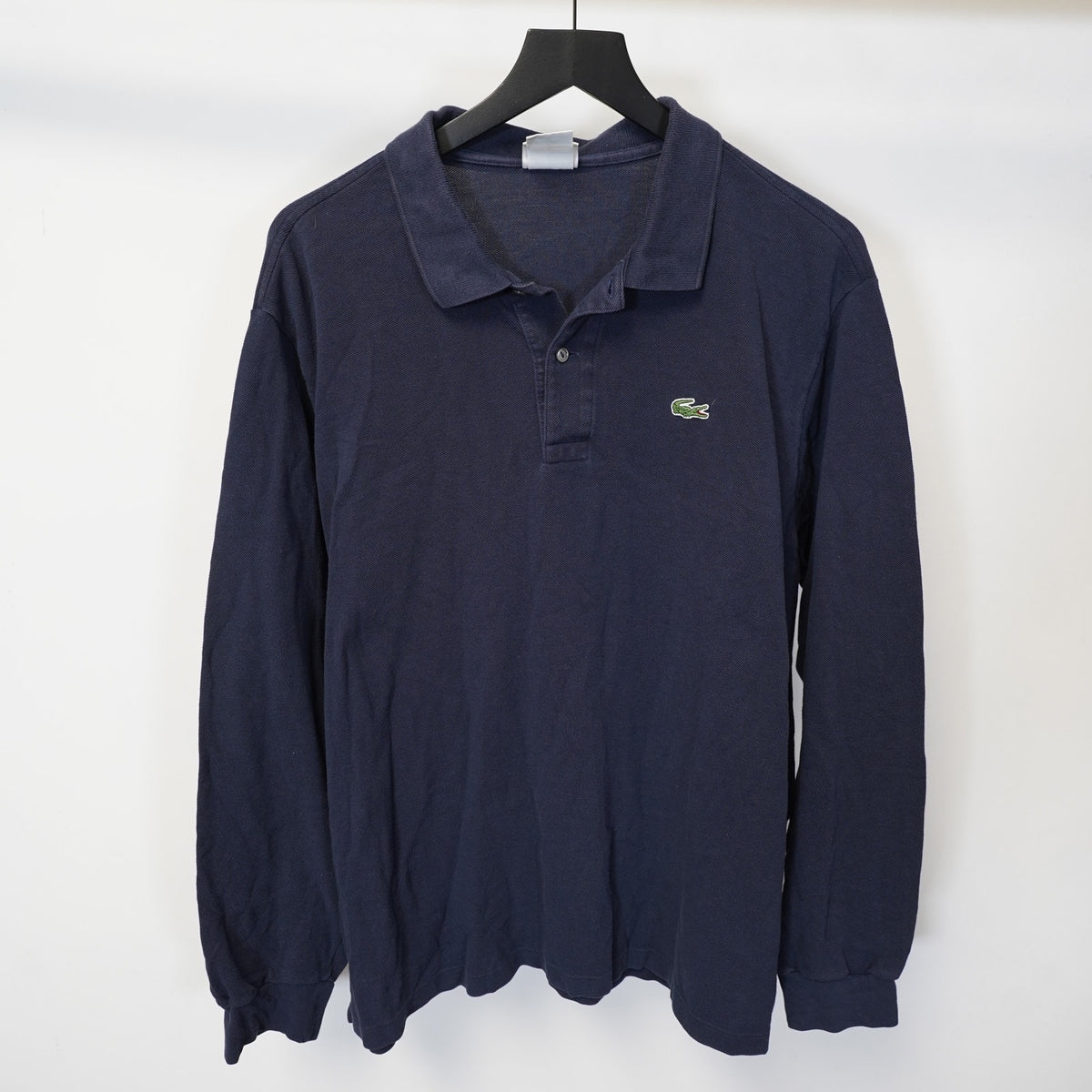 (XXL) Vintage Lacoste Long Sleeve Polo Shirt Men's 2XL Navy Blue Preppy