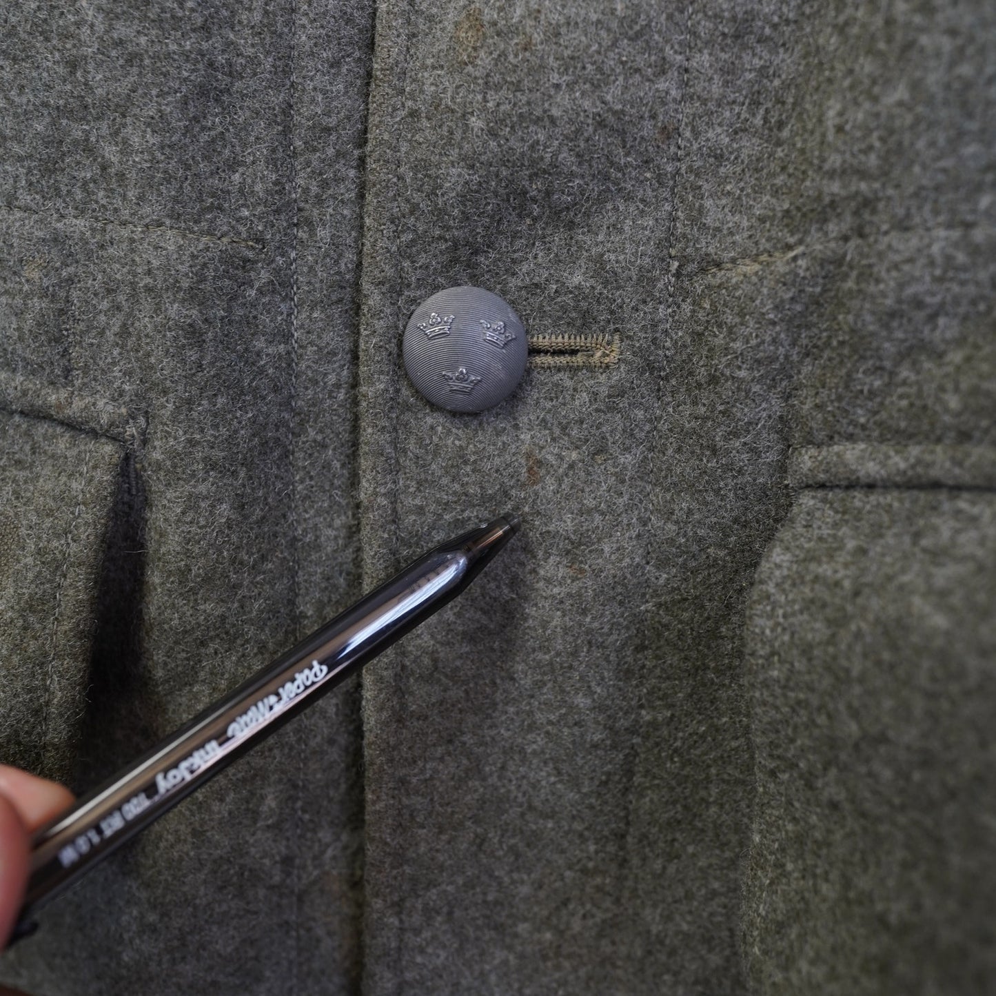 (M Sz. 40) True Vintage 40s Swedish Military Wool Army Officer Jacket Soderbergs Sz. 40 R