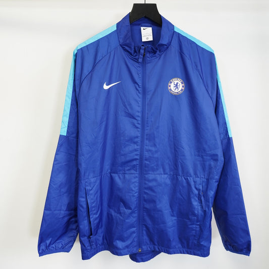 (L) Nike Chelsea FC Soccer Warm Up Windbreaker Jacket Men's L Blue Futbol