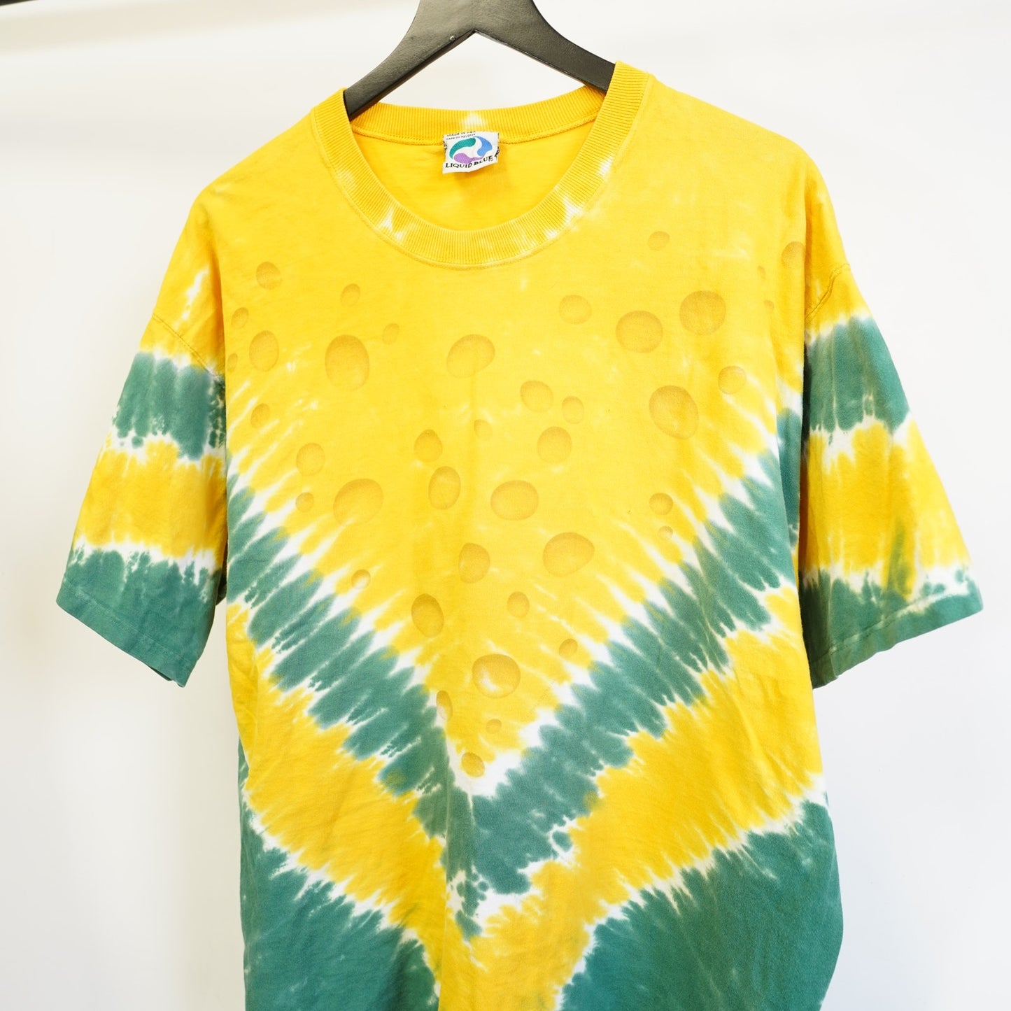 (XL) Vintage 90s Green Bay Packers Liquid Blue Tie Dye Cheese T-Shirt Men's XL Yellow