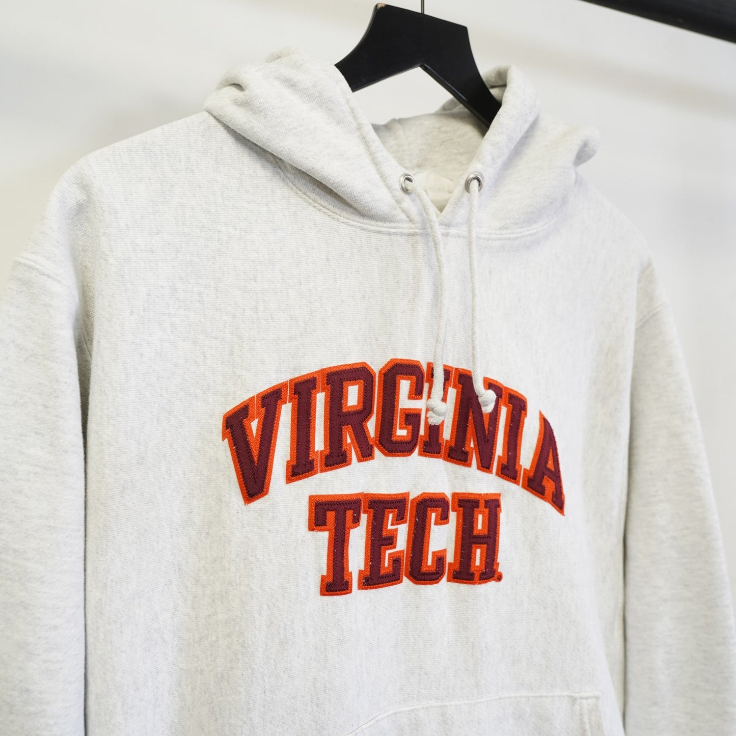 Virginia Tech Champion Reverse Weave Embroidered Hoodie Men's L Heather Gray