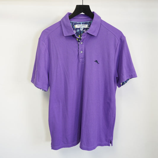 (M) Tommy Bahama Island Zone Polo Golf Shirt Martini Hawaiian Men's M Purple