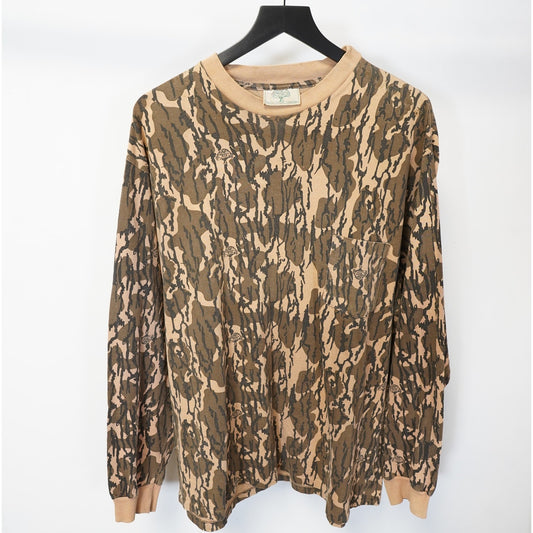 (XXL) Vintage Mossy Oak Bottomland Long Sleeve Camo T-Shirt Men's XXL 80s-90s Hunting