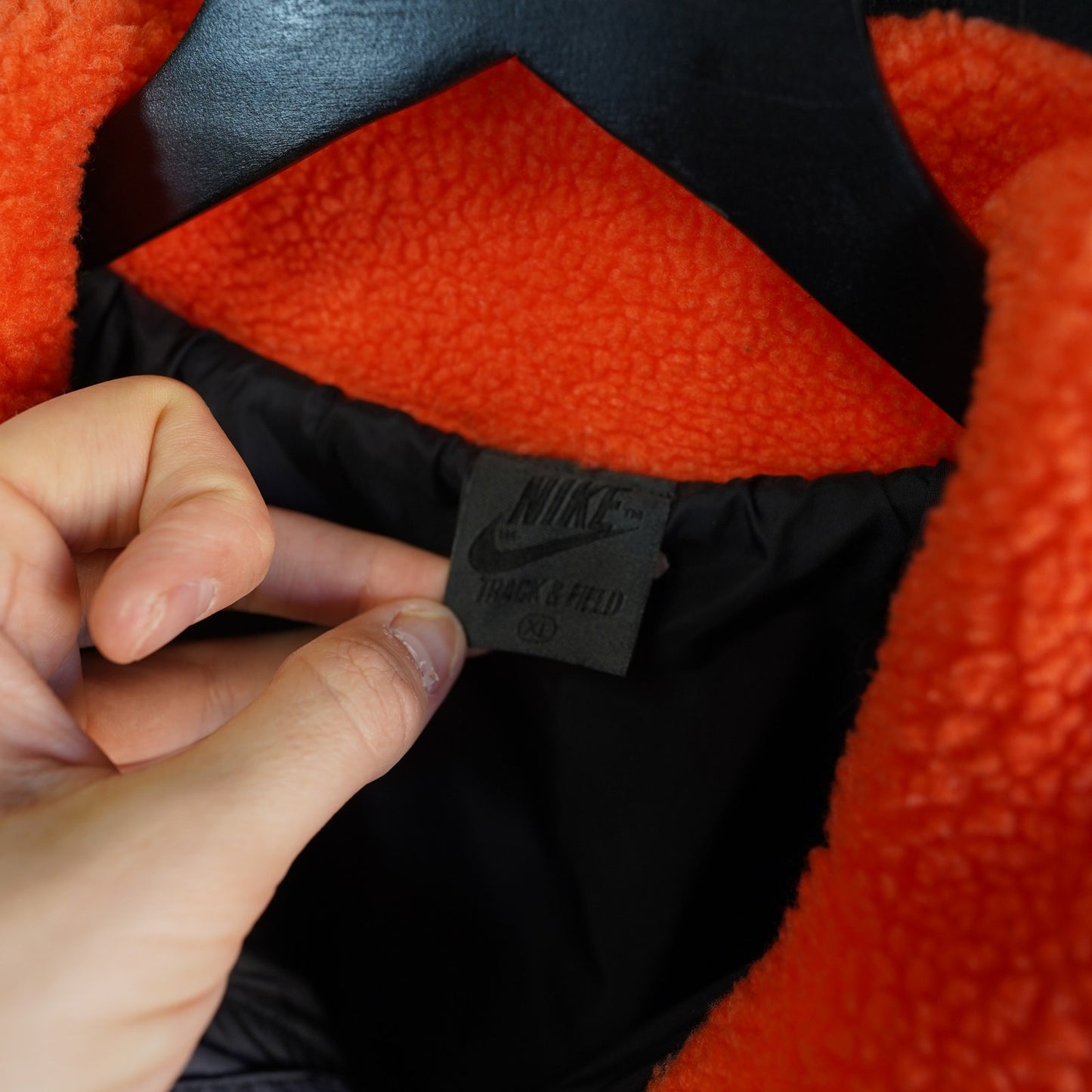 (XL) Nike Track & Field Deep Pile Fleece Orange Tech Jacket