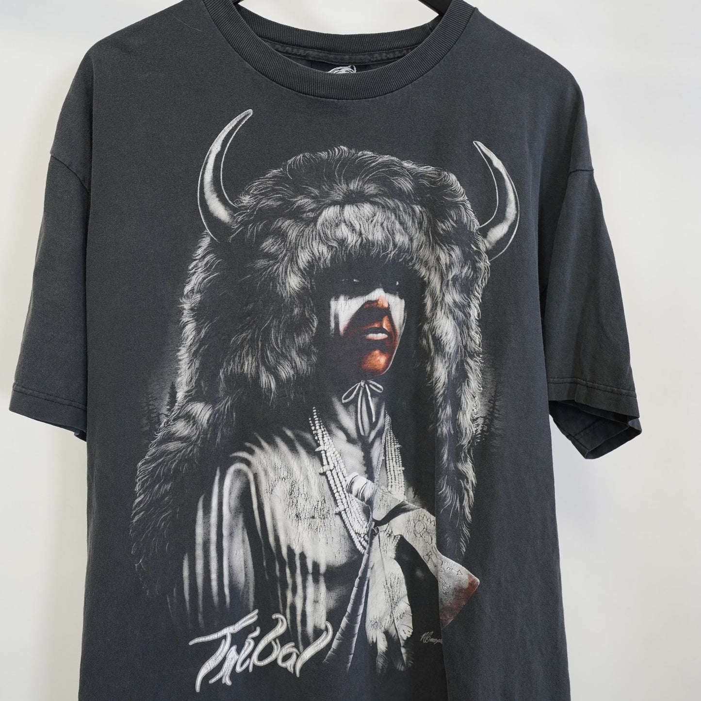 (L) Vintage DGA David Gonzales Art Indian Native Shaman Warrior T-Shirt Men's L