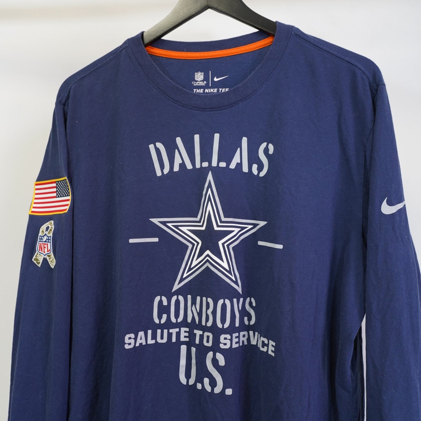 (XL) Dallas Cowboys Nike Salute to Service Military Longsleeve T-Shirt Men's XL Blue