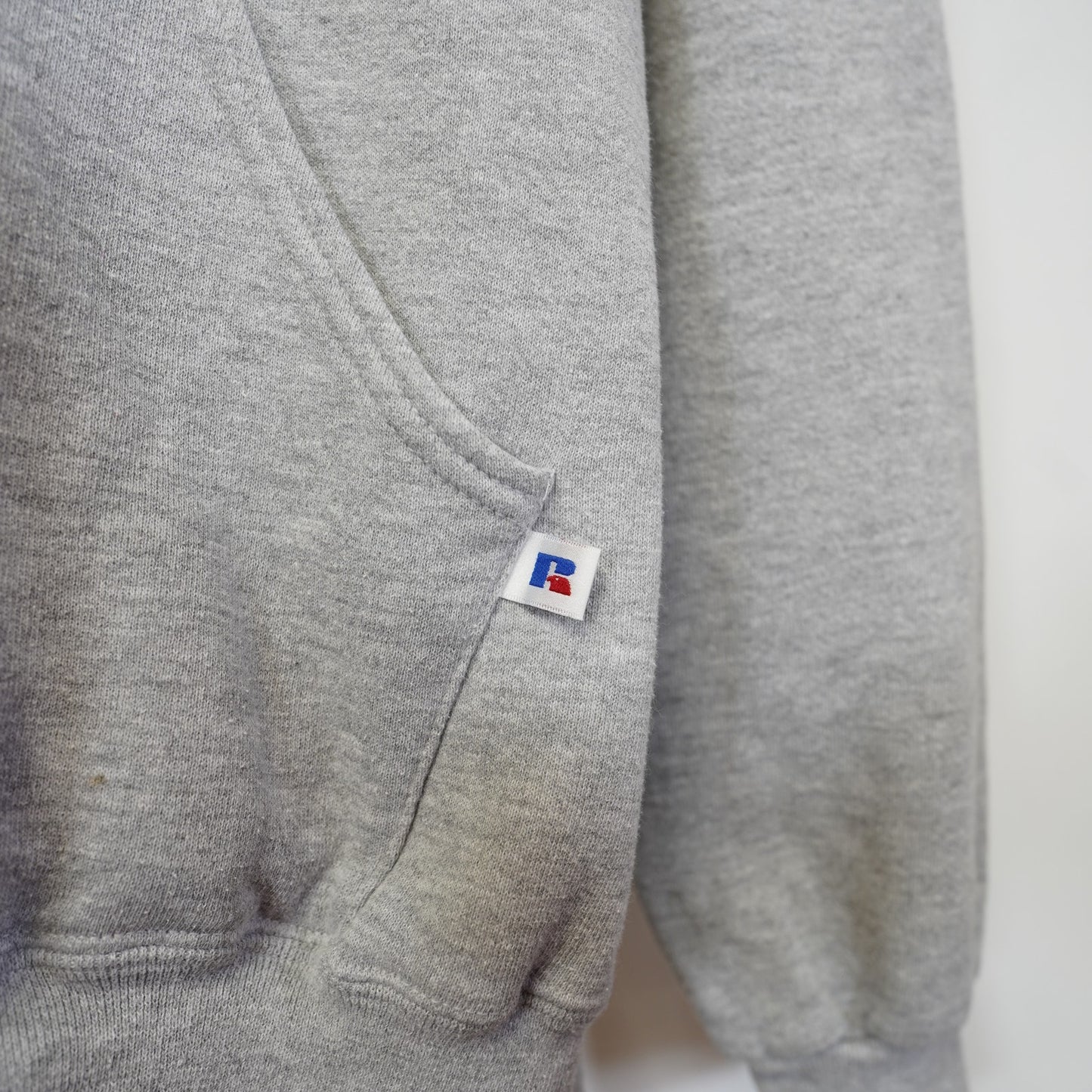 (L) Vintage Notre Dame College Russell Athletic Hoodie Men's L Gray