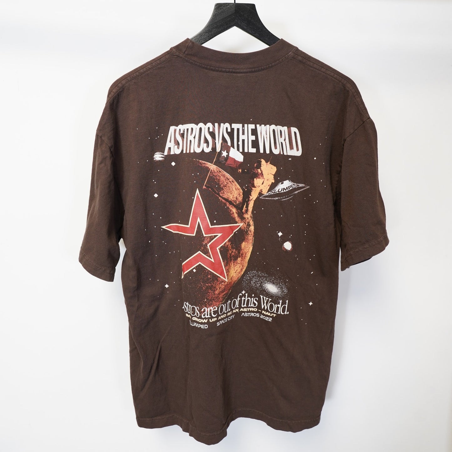 (L) Vintage Houston Astros Slumped Y2K T-Shirt Men's L Brown DJ Screw 2000s Retro