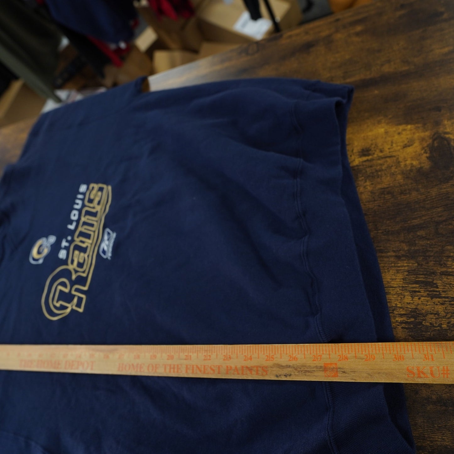 (XL) Vintage St. Louis Rams LA Reebok Embroidered Blue Sweatshirt