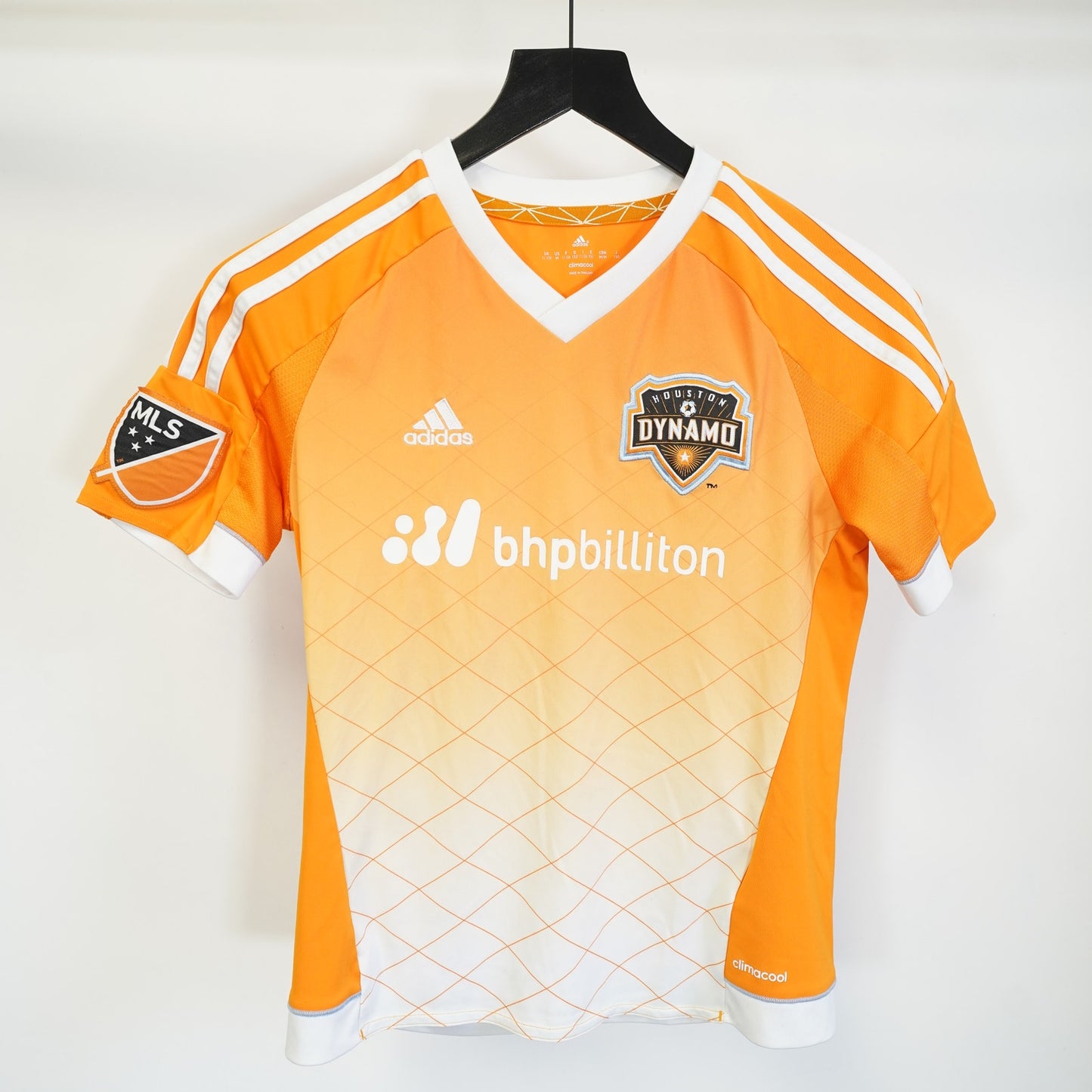 (Youth M 11-12) Adidas Houston Dynamo Home Soccer Jersey 2014-15 Orange White