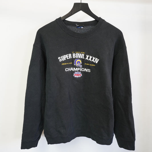 (M) Vintage LA St. Louis Rams Superbowl Champions Sweatshirt Men's M Black Stitched