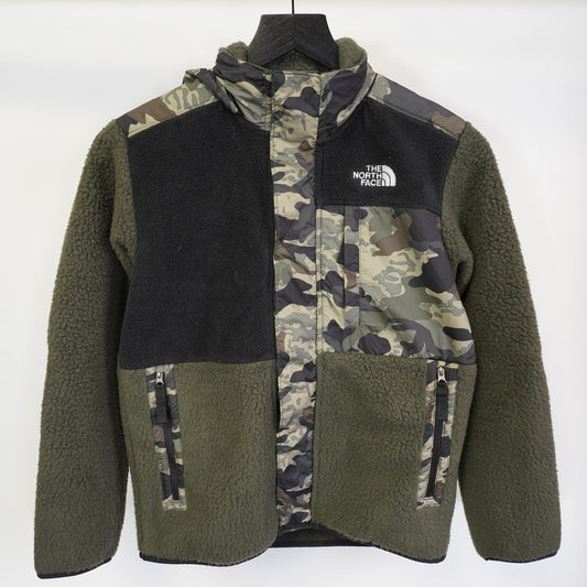 (Boys L) The North Face Forrest Fleece Denali Jacket Boy's L Youth Green Black Camo