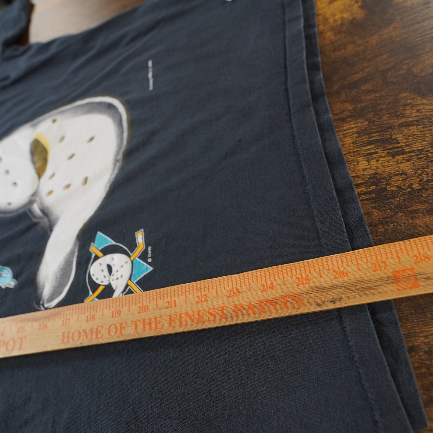 (L) Vintage Mighty Ducks Nutmeg Mills 90s Hockey T-Shirt Men's L Black Single Stitch