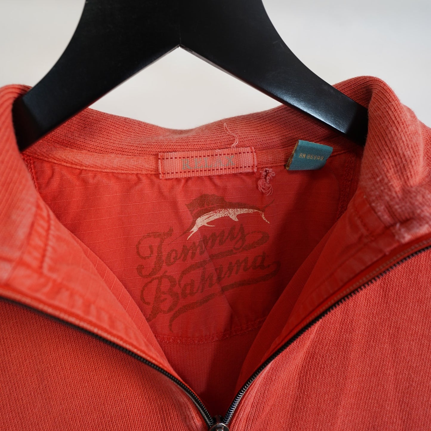 (S) Tommy Bahama Relax 1/4 Zip Pullover Sweater Men's S Salmon Red Sewn