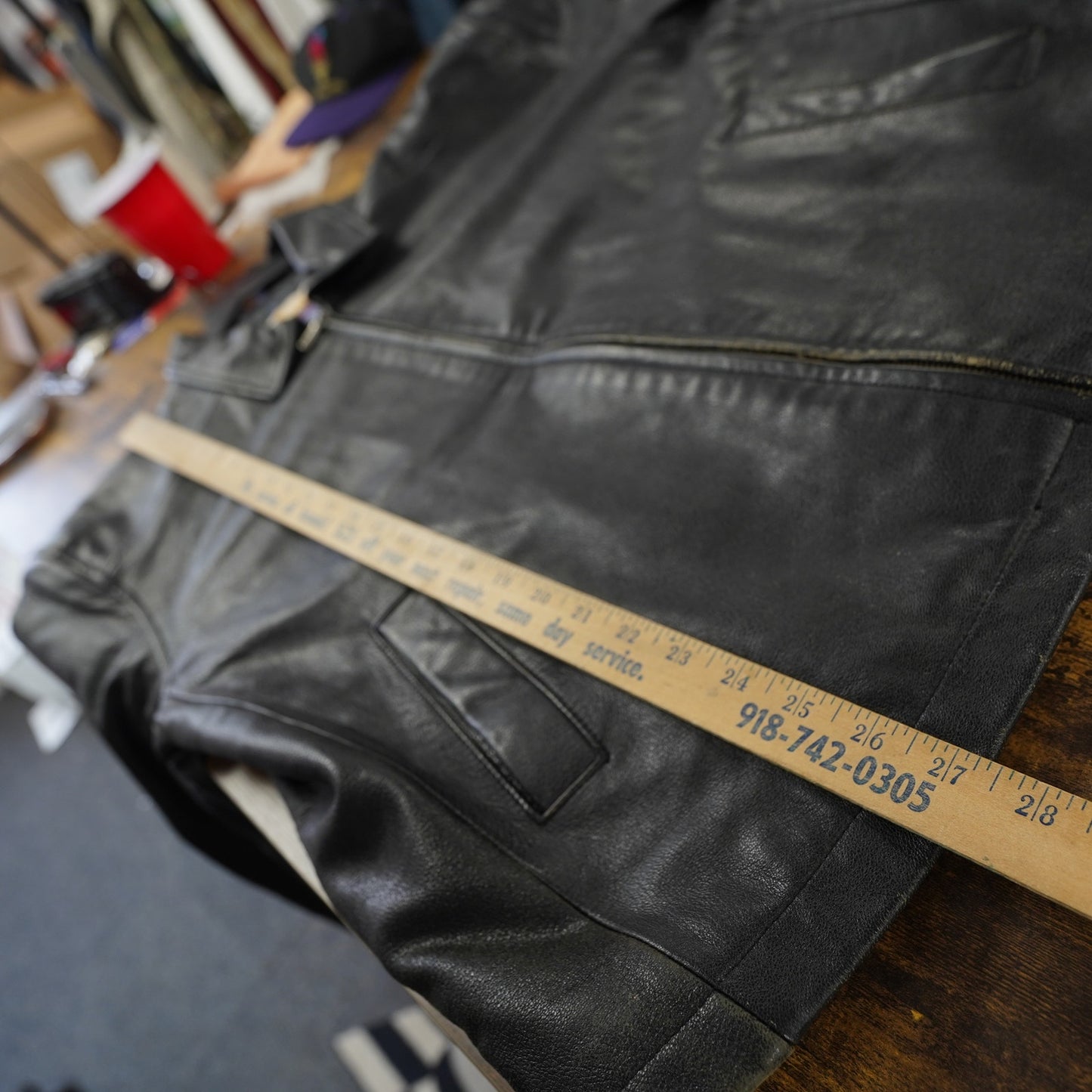 (L) Vintage Jeff Hamilton Black Genuine Leather Flight Bomber Racing Jacket Men's L